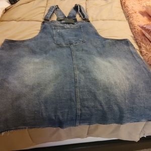 Denim overall dress